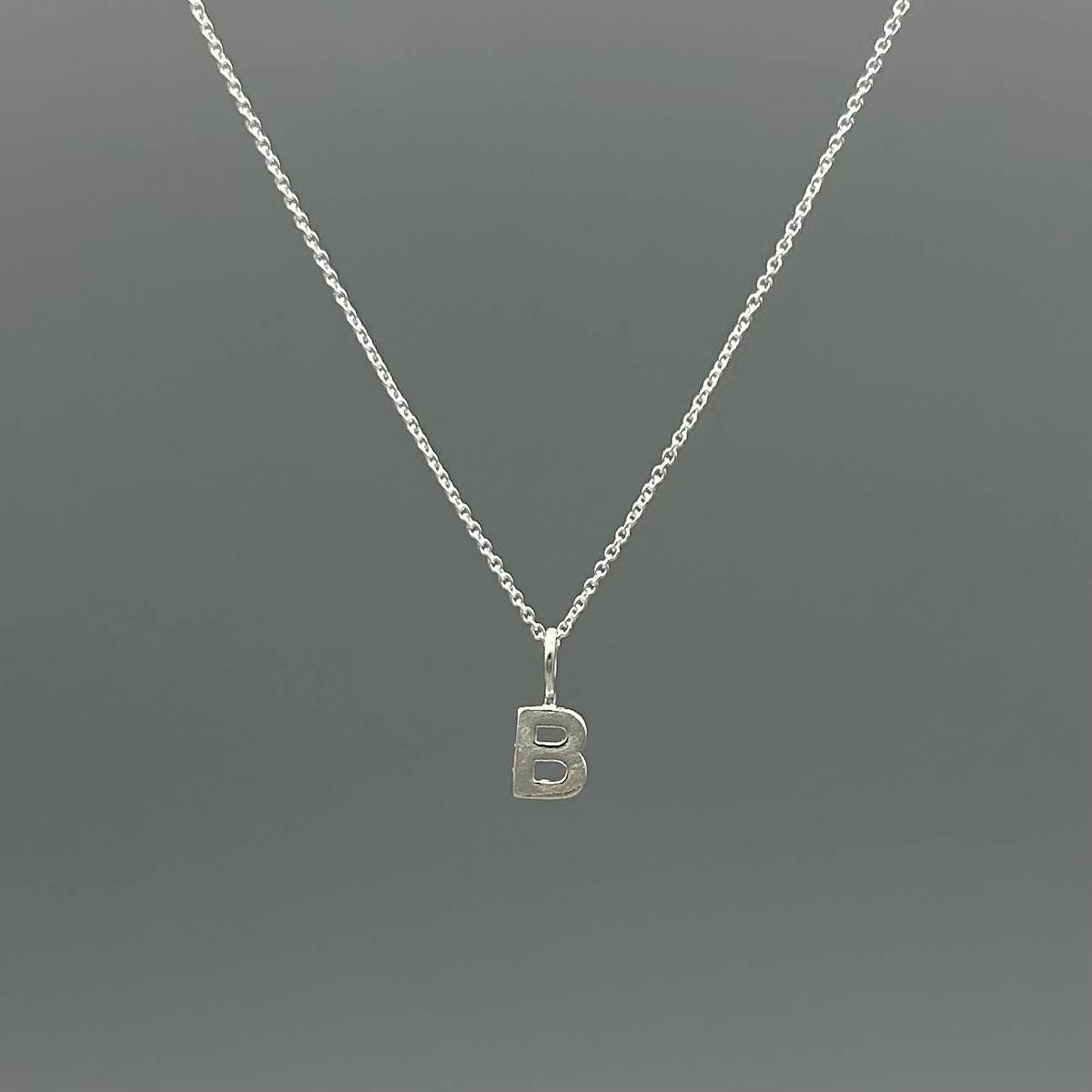 Sterling Silver Block-Letter Initial Necklace