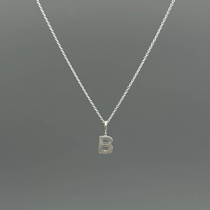 Sterling Silver Block-Letter Initial Necklace
