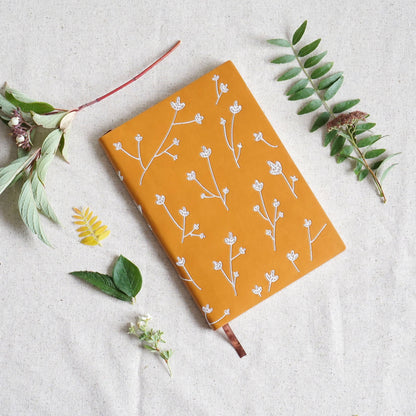Brown Floral Embroidered Journal Notebook