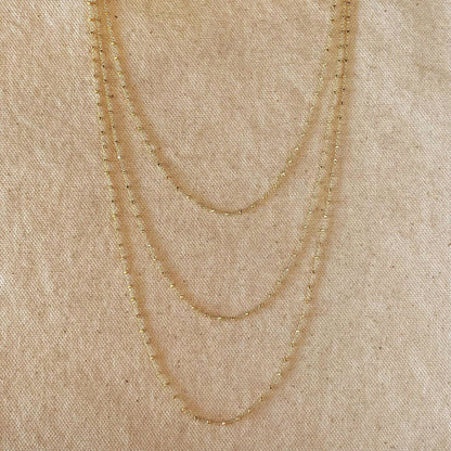 18k Gold Filled Spaced Beaded Chain Necklace