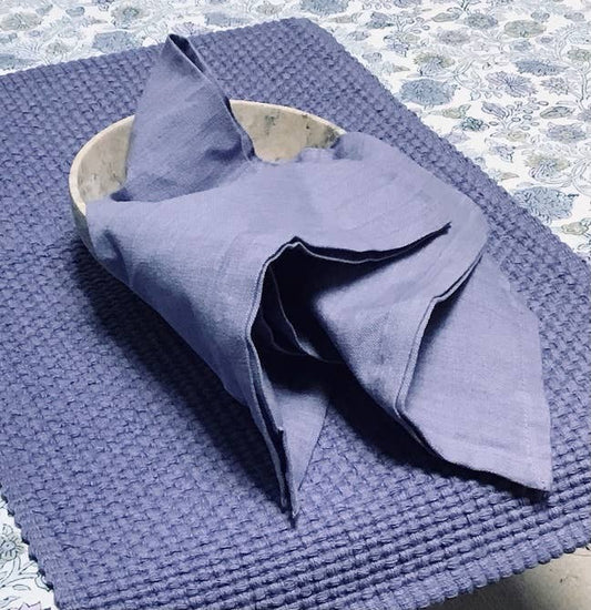 Tablemats Woven Homespun Solid French Blue