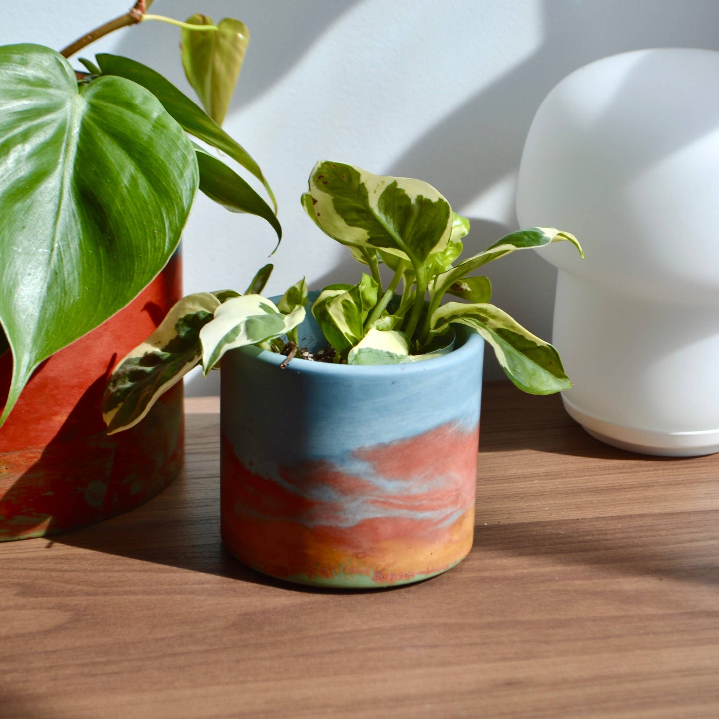 Rainbow Watercolor mix planter | multiple sizes