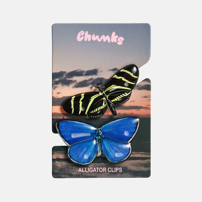 Butterfly Hair Clips Plant-Based Acetate Pair