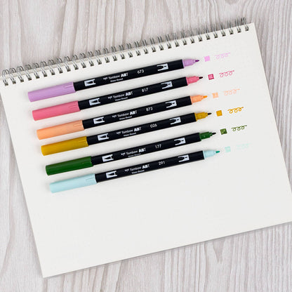 Dual Brush Pen Art Markers, Teatime, 6-Pack