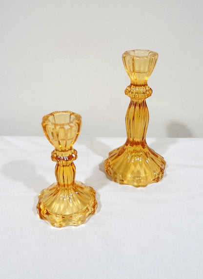Glass Candlestick Holder, Taper Candle Stand