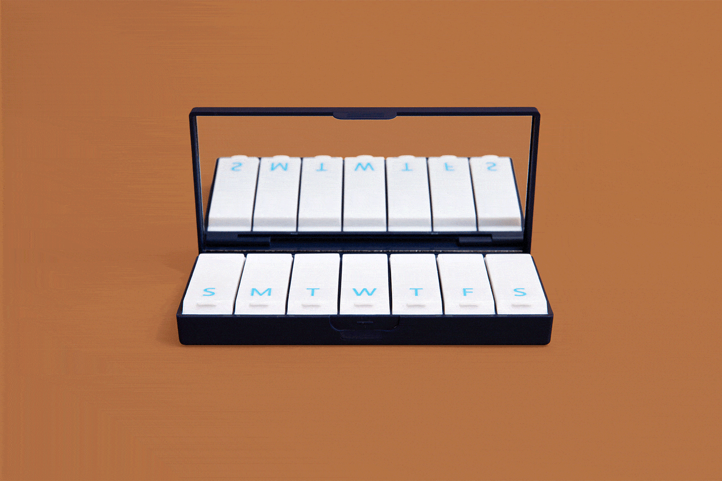 Navy Blue Matte Pill Box, 7-Day