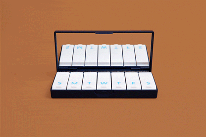Navy Blue Matte Pill Box, 7-Day