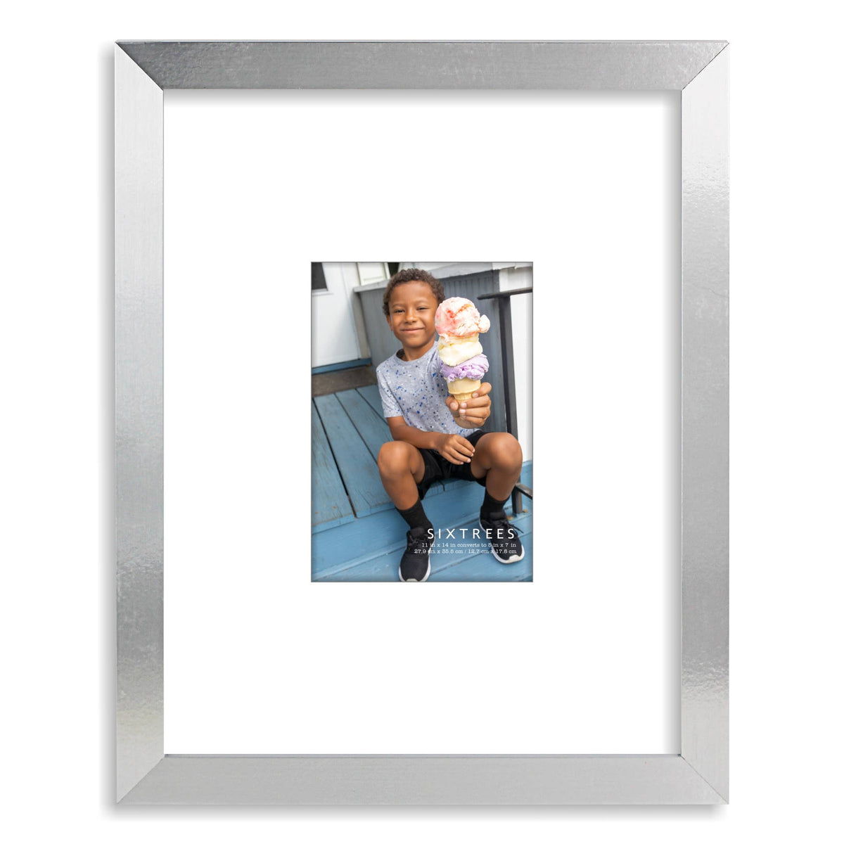 Matted Wood Picture Frame with Beveled Mat