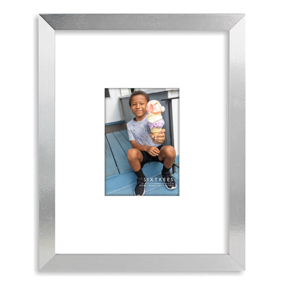 Matted Wood Picture Frame with Beveled Mat