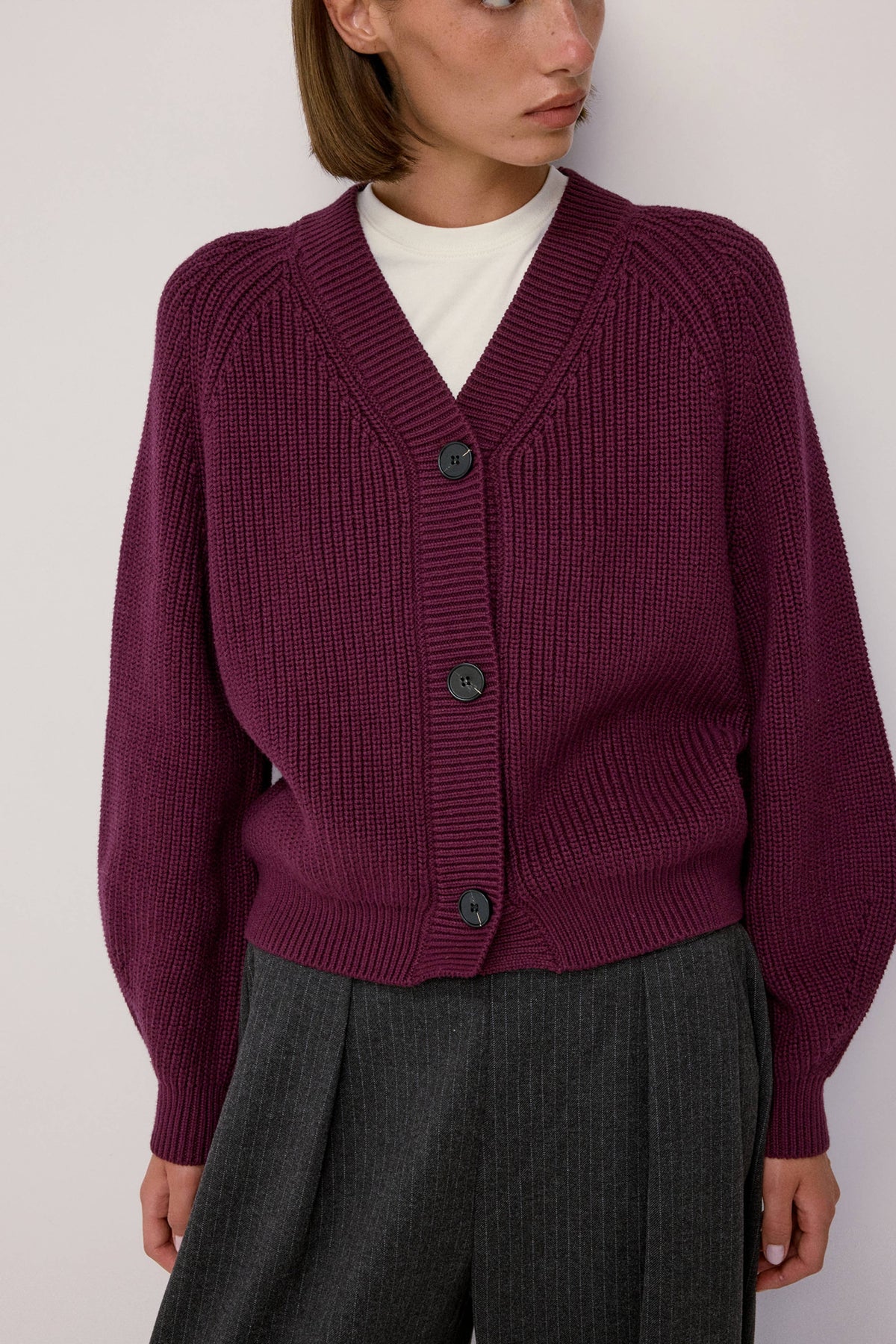 Hazel Chunky Ribbed Cotton Cardigan