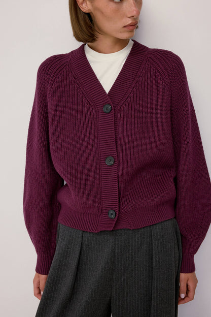 Hazel Chunky Ribbed Cotton Cardigan