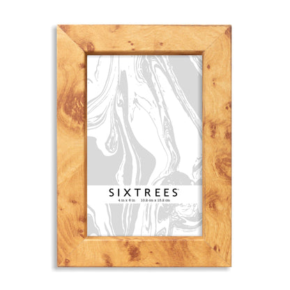 Burl Wood Finish Picture Frame with Real Glass