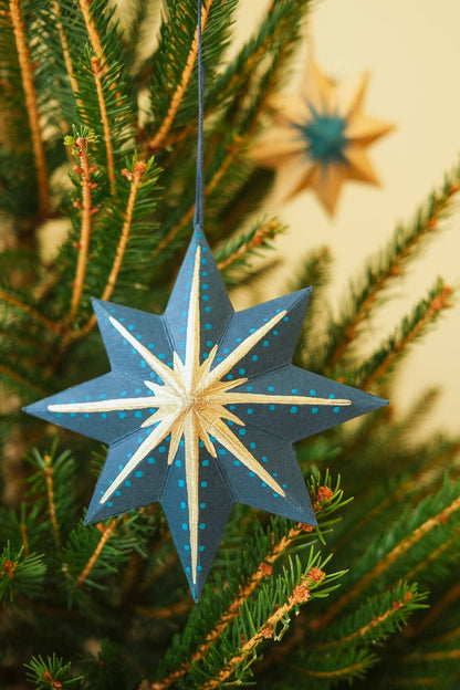 Twinkling Star Recycled Paper Christmas Ornament