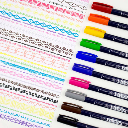 Tombow Fudenosuke Brush Pens, 10-Pack