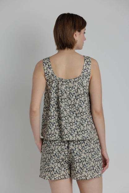 Floral Cotton Poplin Babydoll Top