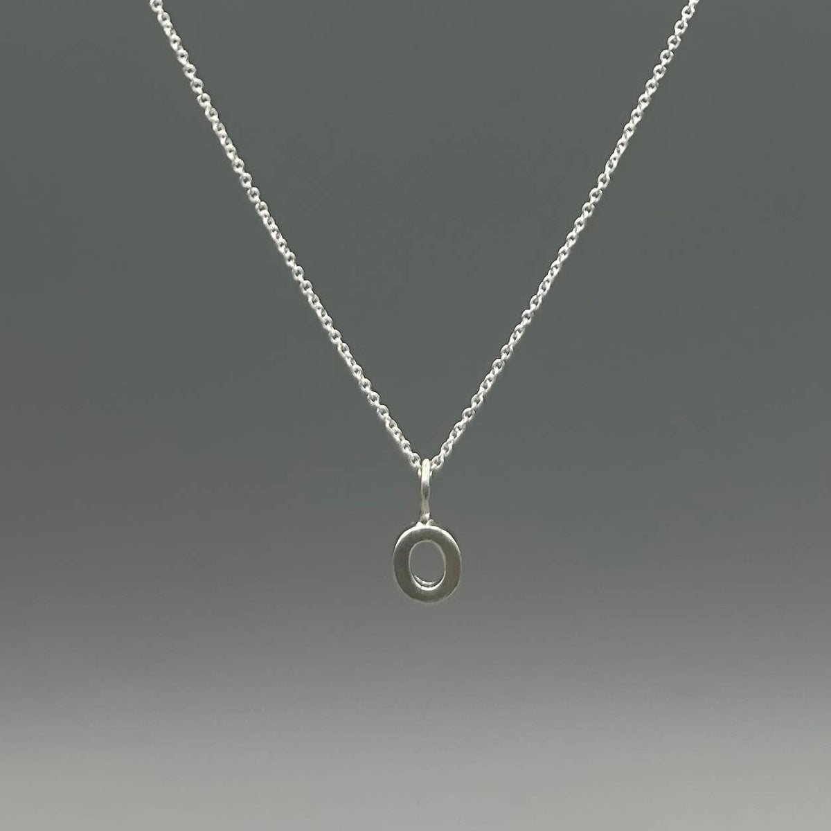 Sterling Silver Block-Letter Initial Necklace