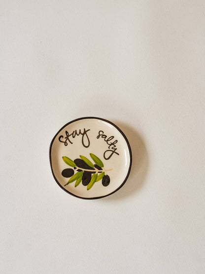 Hand-Painted Stoneware Quote Coaster
