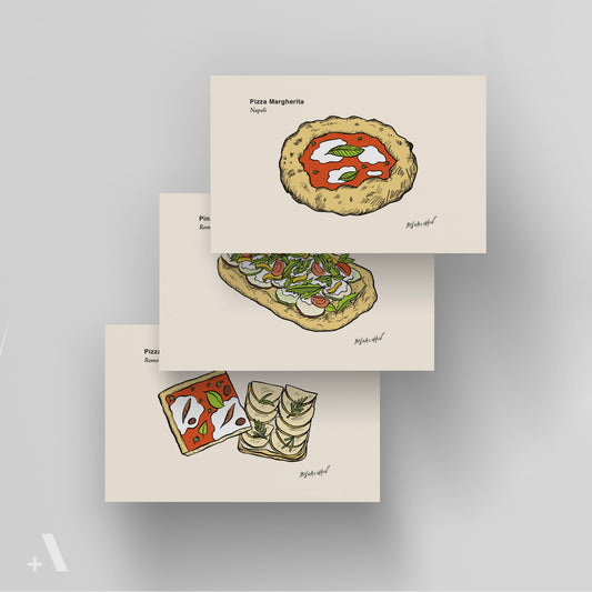 Pizzas of Italy Illustrated Art Print