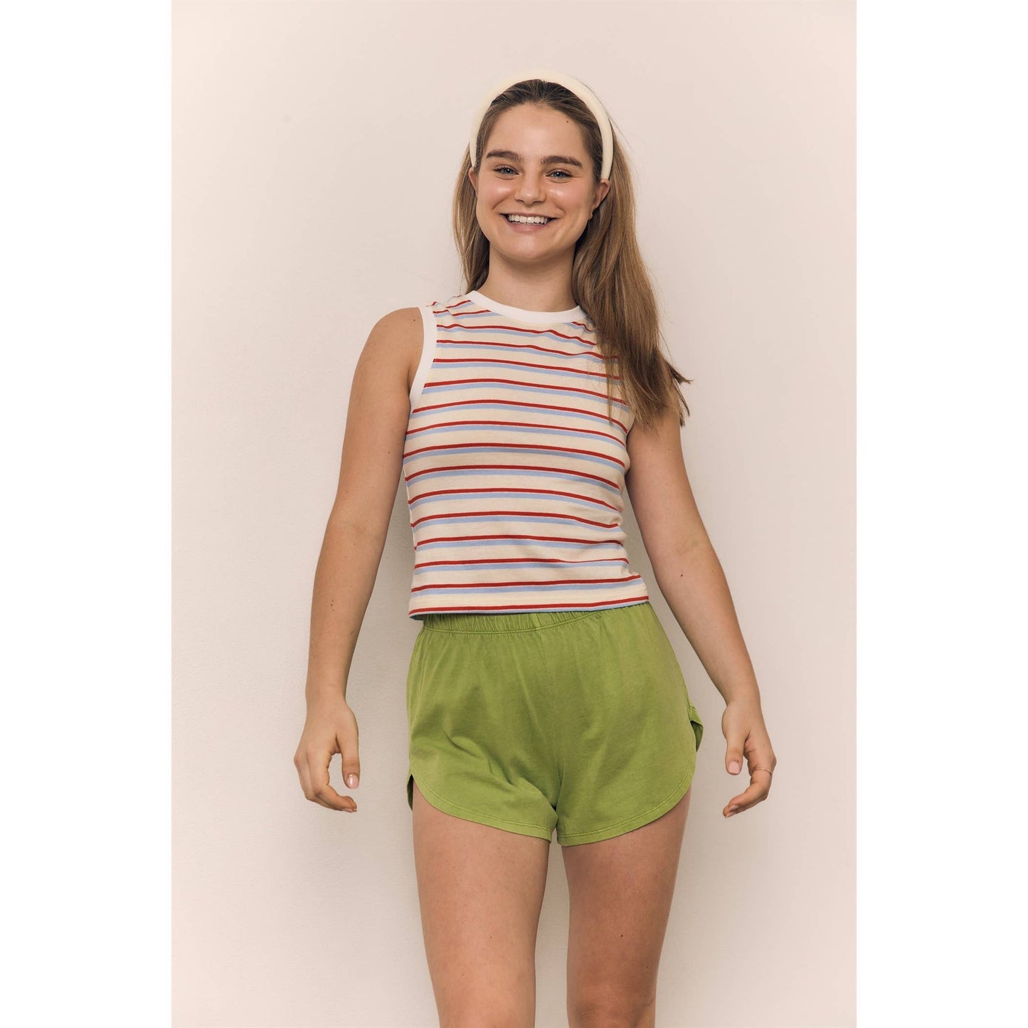 Stripped Sleeveless Cotton Tank