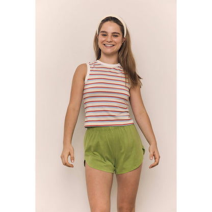 Stripped Sleeveless Cotton Tank