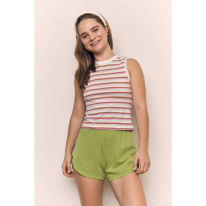 Stripped Sleeveless Cotton Tank