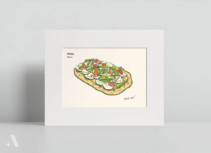 Pizzas of Italy Illustrated Art Print