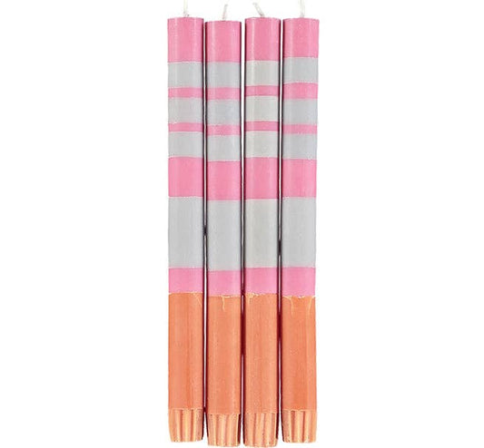 Orange, Pink, Blue Stripe Candle Stick