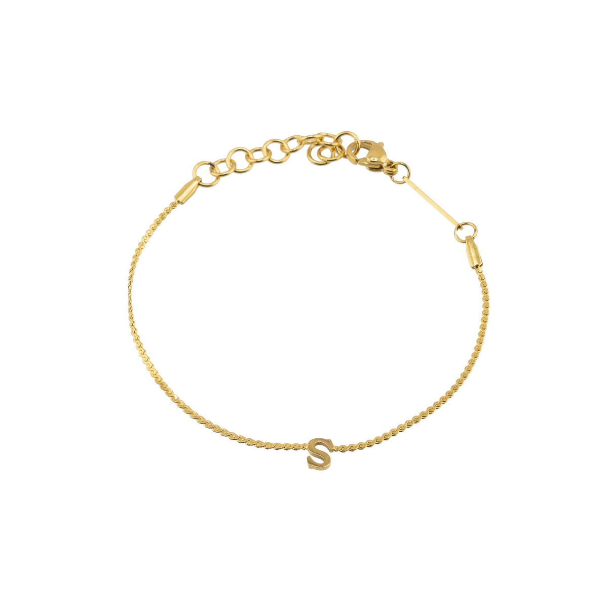 Dainty Waterproof Gold Initial Bracelet