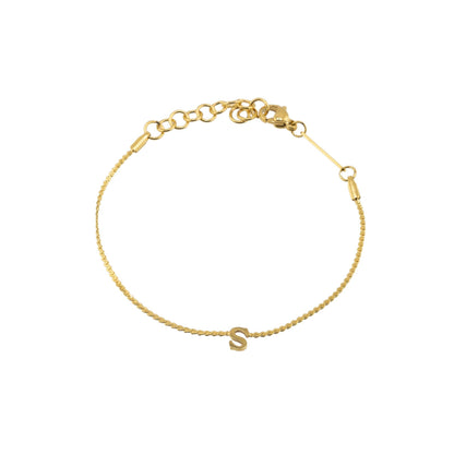 Dainty Waterproof Gold Initial Bracelet