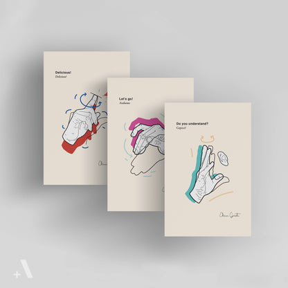 Italian Hand Gestures Illustrated Art Print