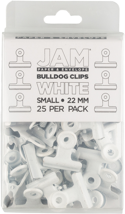 White Metal Bulldog Clips, 25 Pack