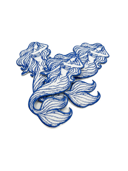 Mermaid Coastal Embroidered Iron-On Patch