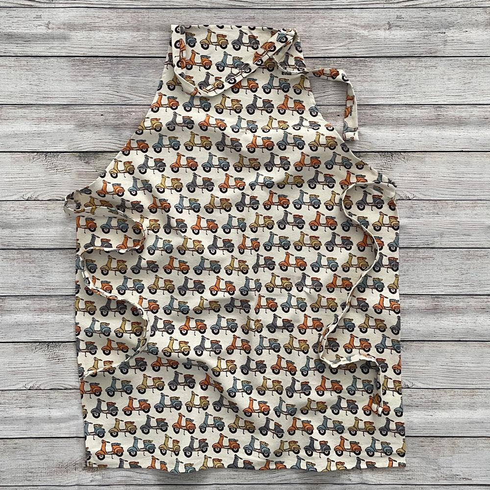 Scooter Printed Cotton Apron