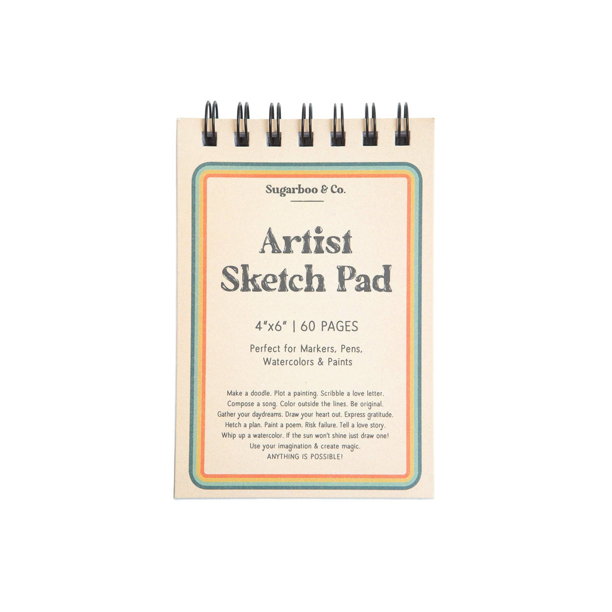 4x6 Spiral Sketch Pad 60 Pages