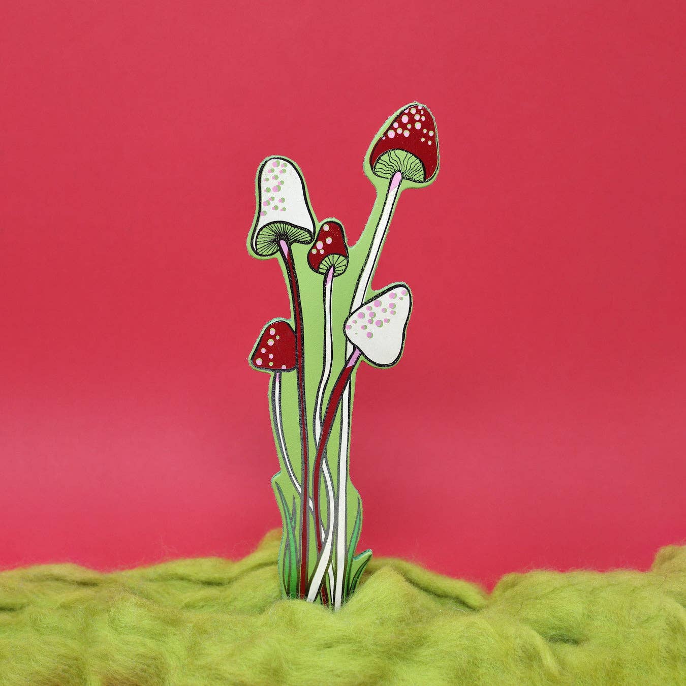 Leather Mushroom Foiled Bookmark