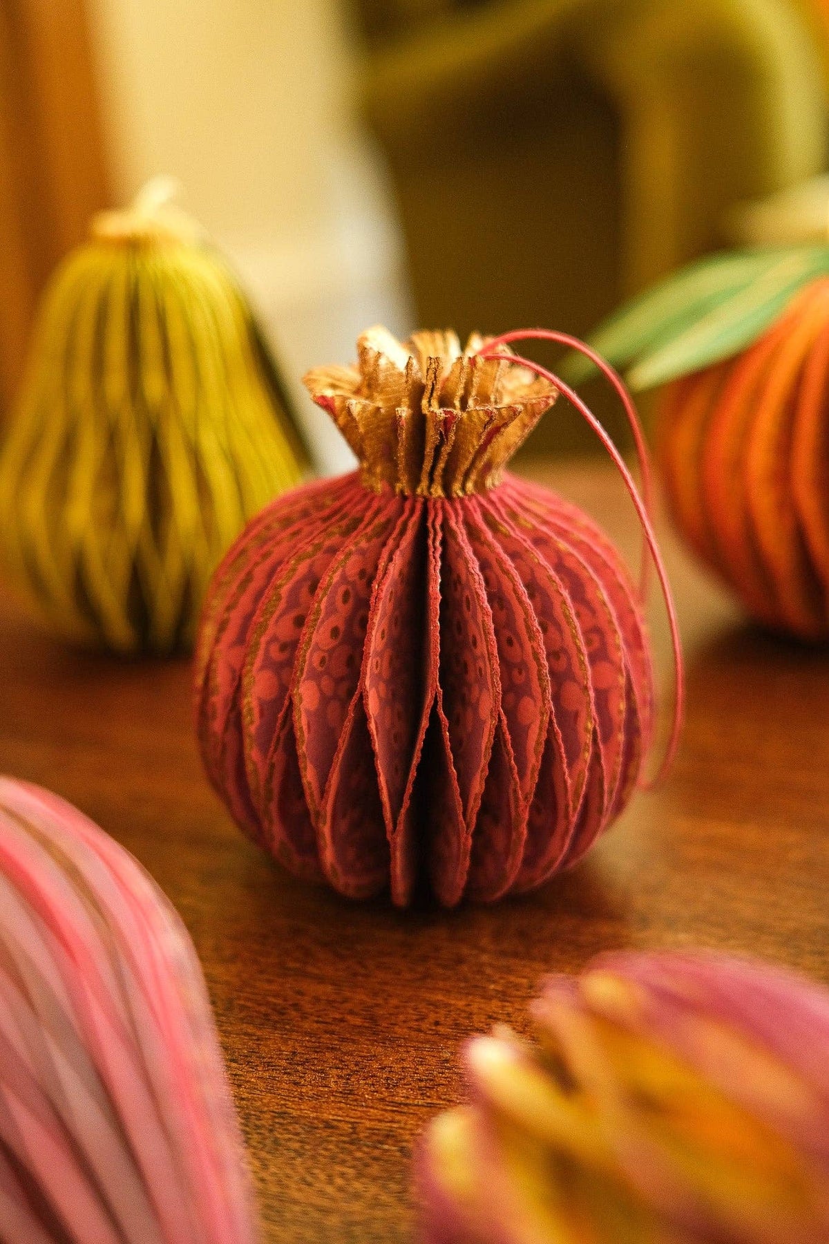 Pomegranate Honeycomb Paper Ornament