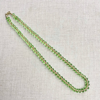 Mint Green Glass Hand-knotted Beaded Necklace