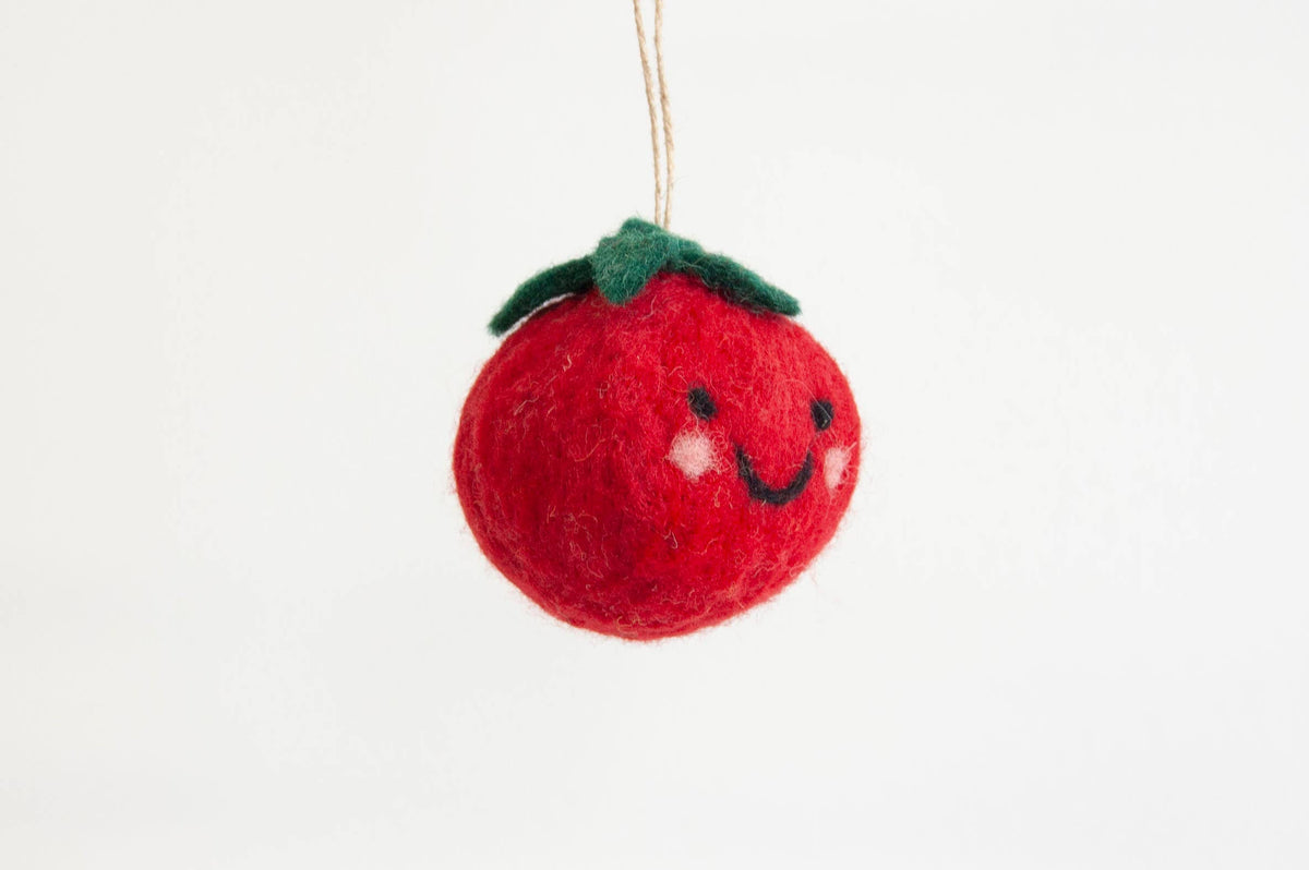 Tammy Tomato Felted Holiday Ornament