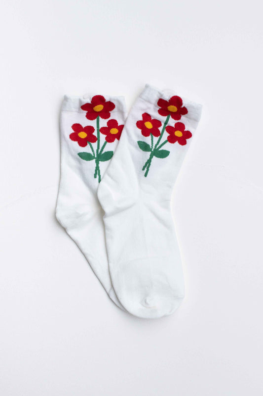 Retro Bloom Cotton Blend Socks