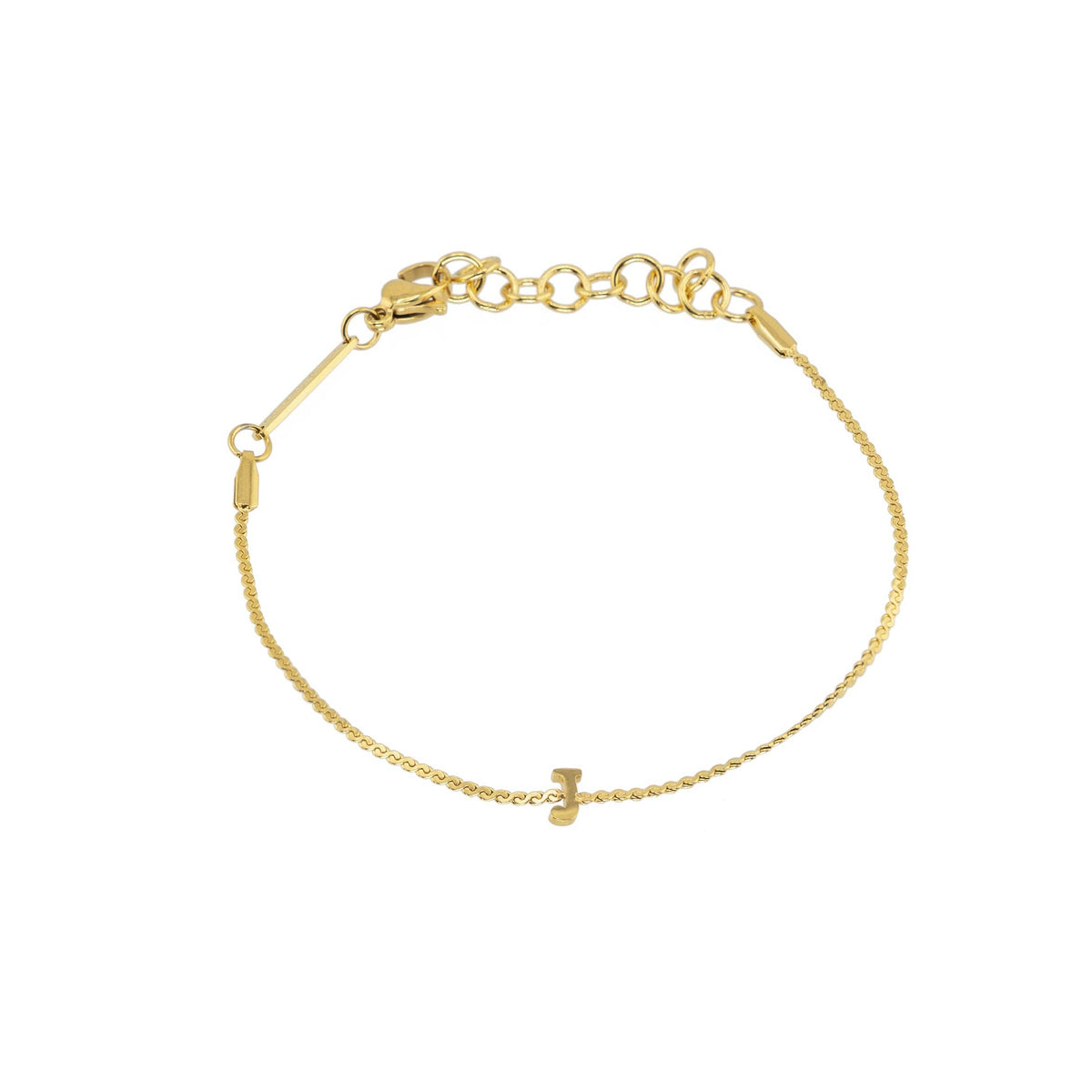 Dainty Waterproof Gold Initial Bracelet