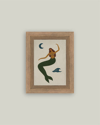 Moonlit Mermaid Framed Fantasy Art Print