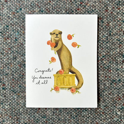 Otter on Pedestal- Congratulations