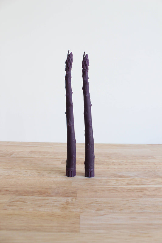 Purple Asparagus Beeswax Candle