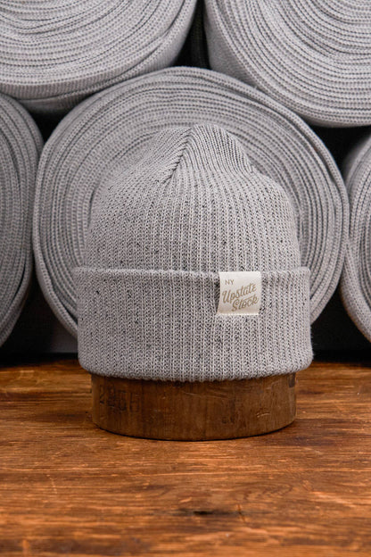 Upcycled Cotton Beanie : Grey Fleck