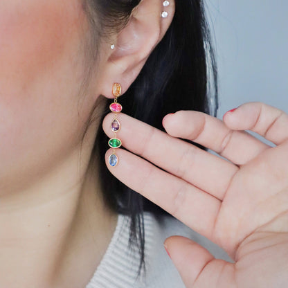 Leilani Multicolor Zircon Dangle Earrings