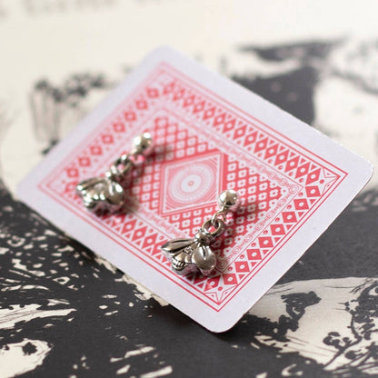 Vintage Tiny Silver Bee Charm Earrings