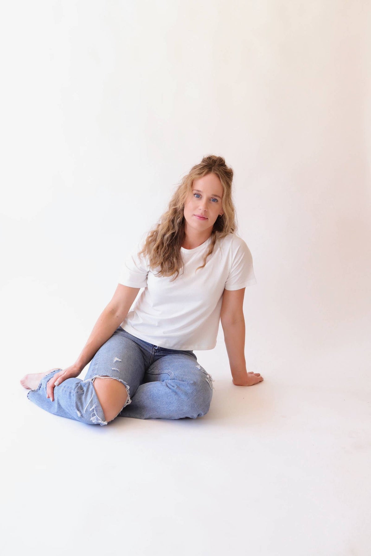 Boxy Crop Tee, White