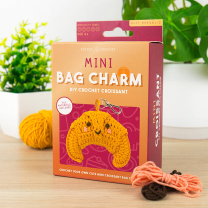 DIY Crochet Croissant Key Ring Kit
