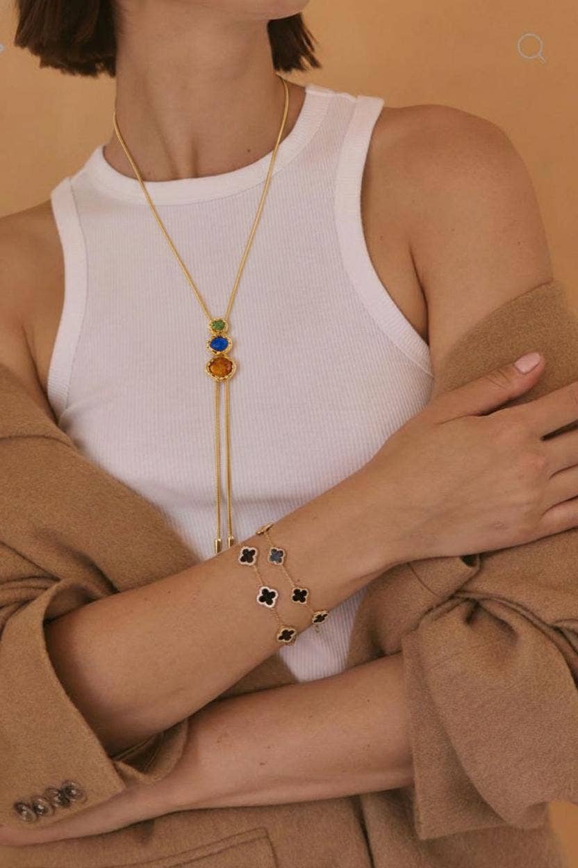 Bolo Pull Through Lariat Necklace, 42 Inch