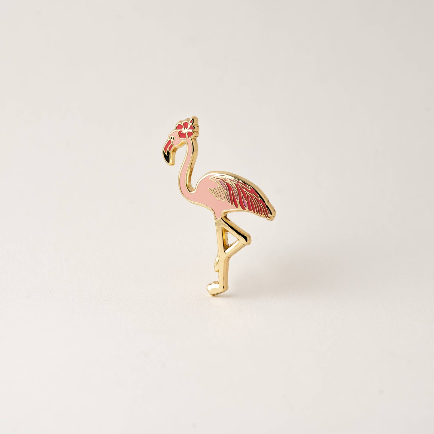 Pink Flamingo Enamel Lapel Pin Tropical